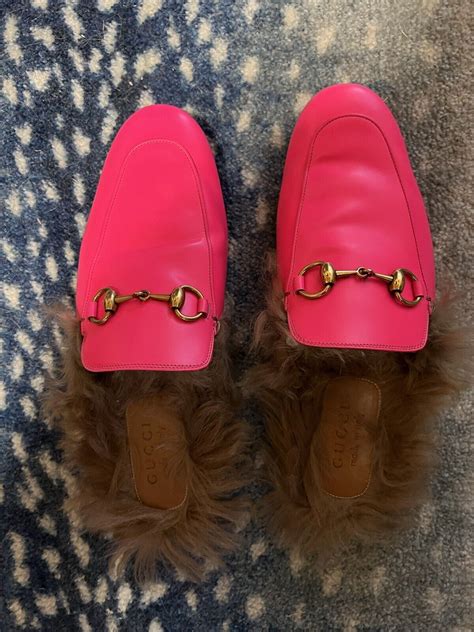 gucci princetown pink|gucci princetown fur sale.